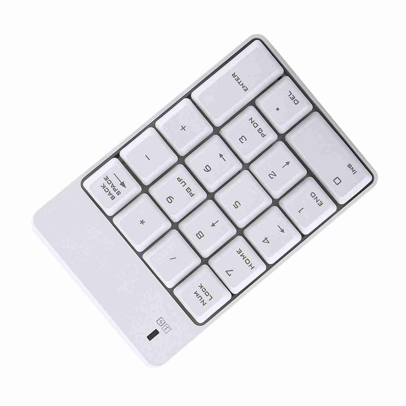 ZERONE USB Numeric Keypad Keyboard for Laptop Notebook Desktop PC, Portable Mini 18 Keys Numpad 2.4GHz USB Number Pad with Receiver(White) - Image 1